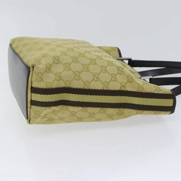 GUCCI GG Canvas Sherry Line Hand Bag Beige Brown - Picture 2 of 7
